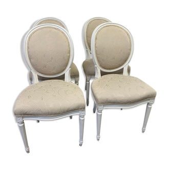 4 louis xvi style medallion chairs