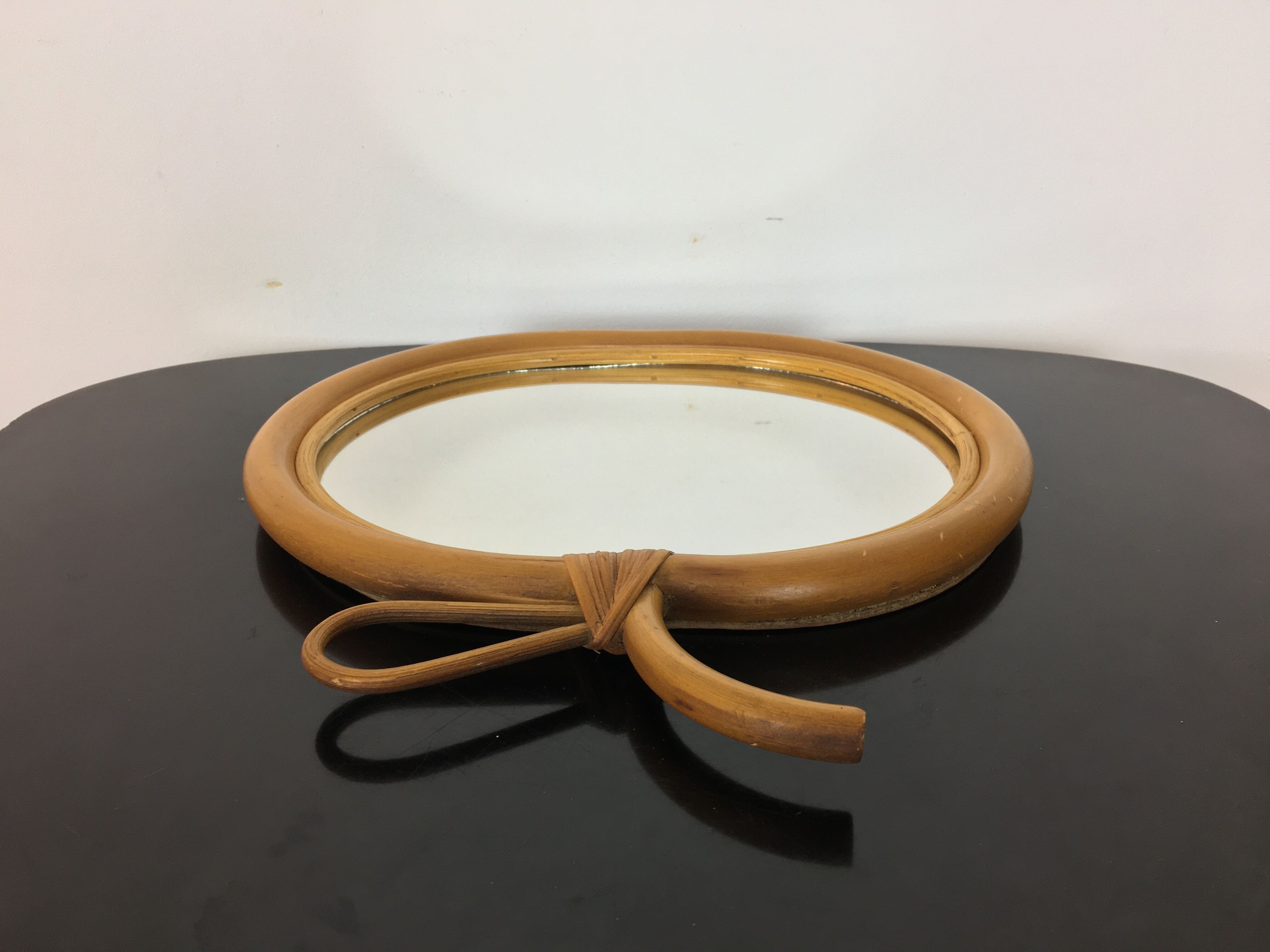 Mirror apple rattan 32 x 33 cm