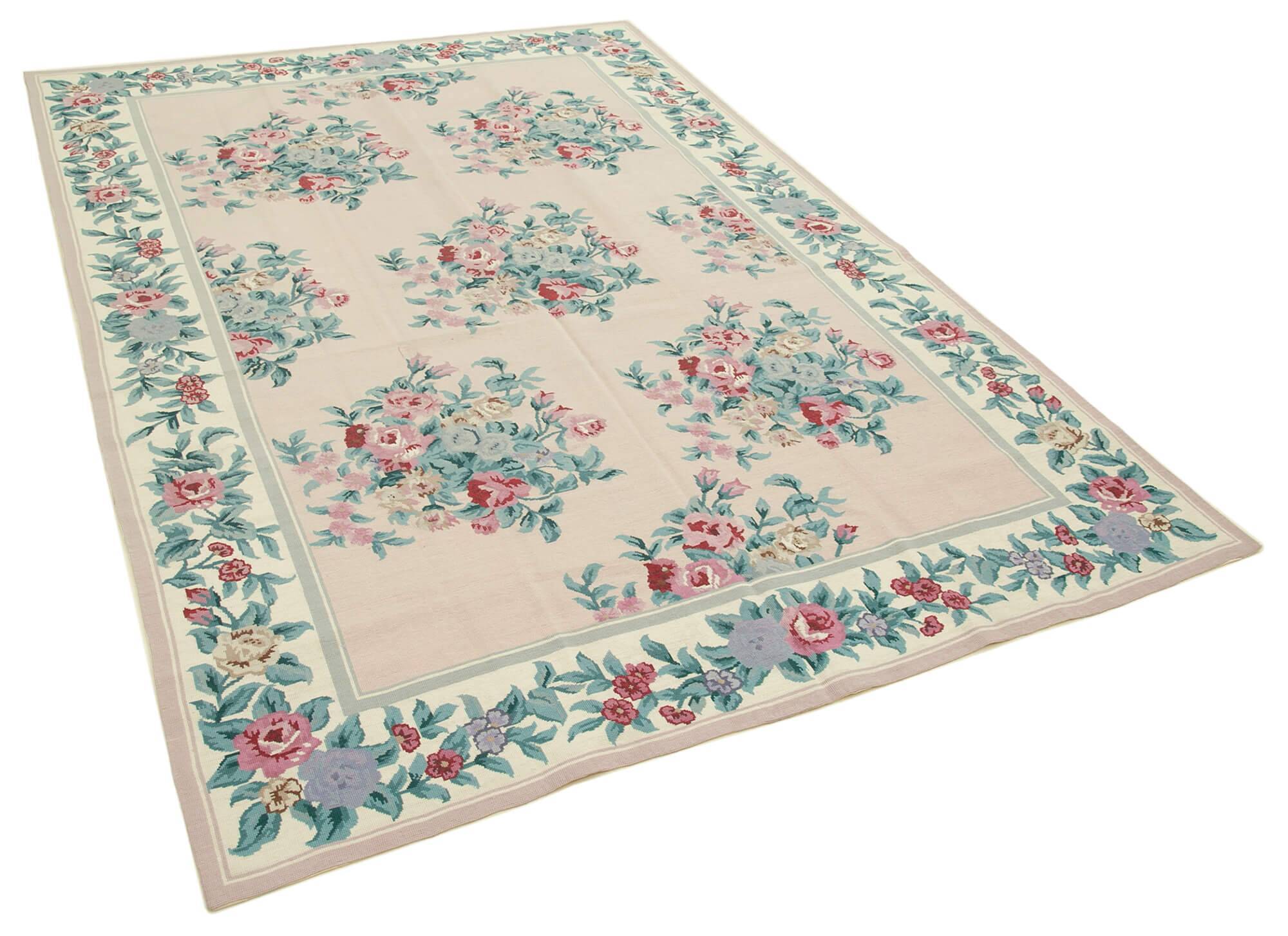 Handmade Vintage Flatweave Needlepoint Kilim 173 cm x 254 cm