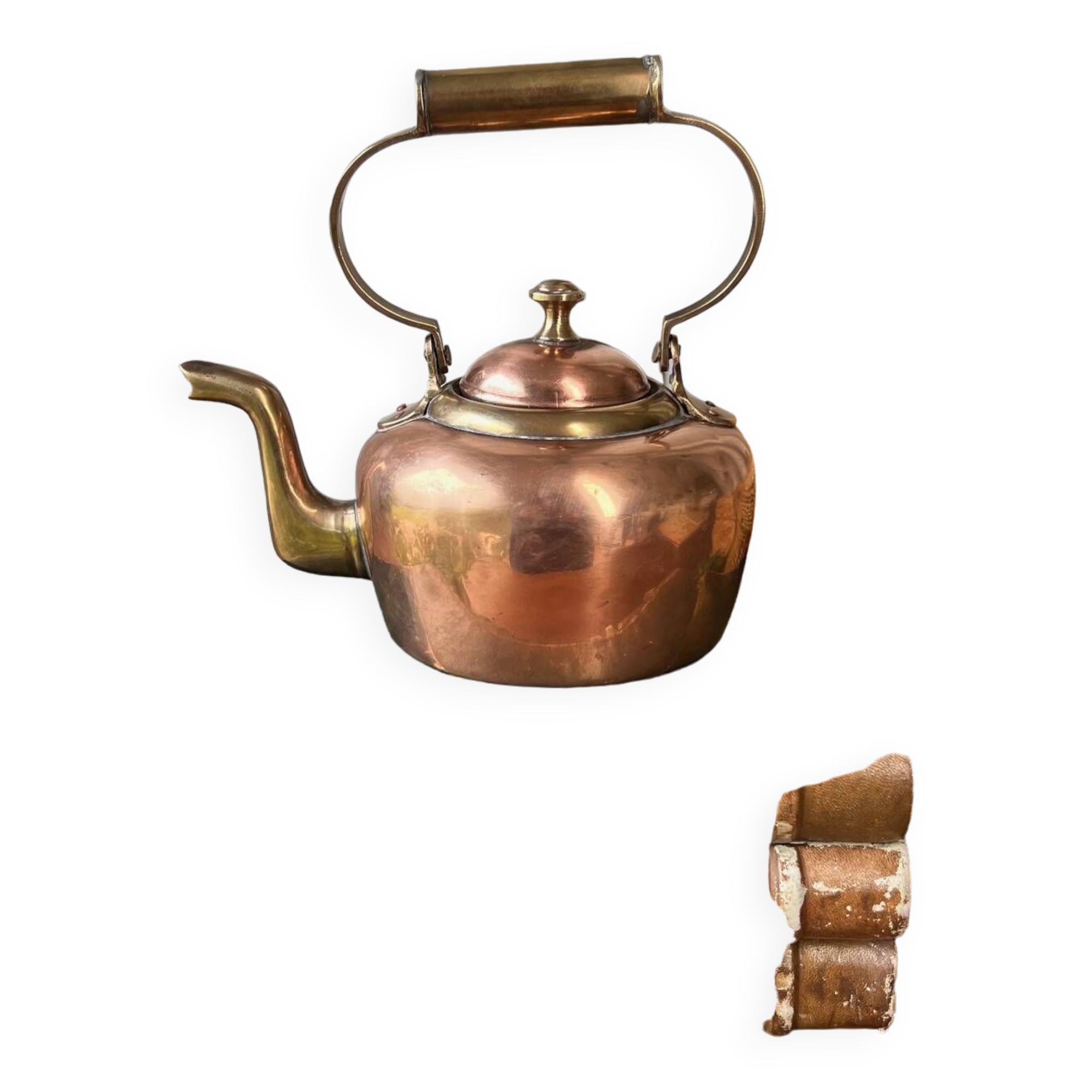 Small copper and brass teapot