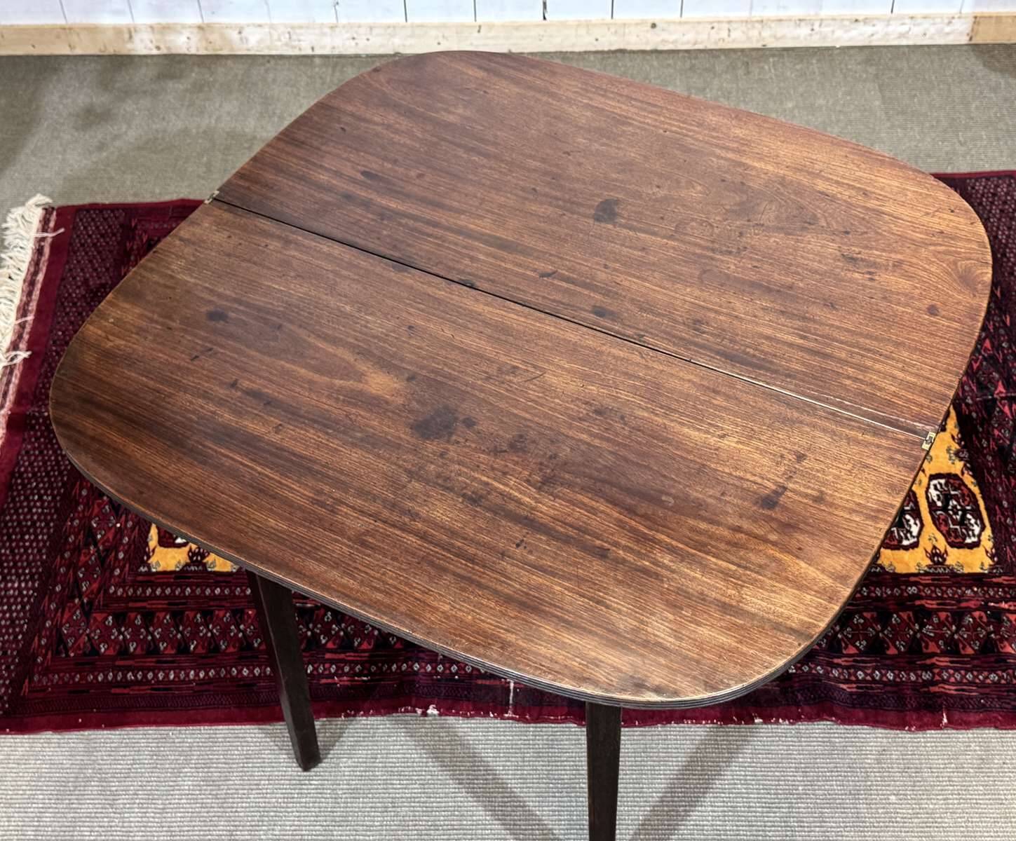 Table console demi lune anglaise en acajou 19ème
