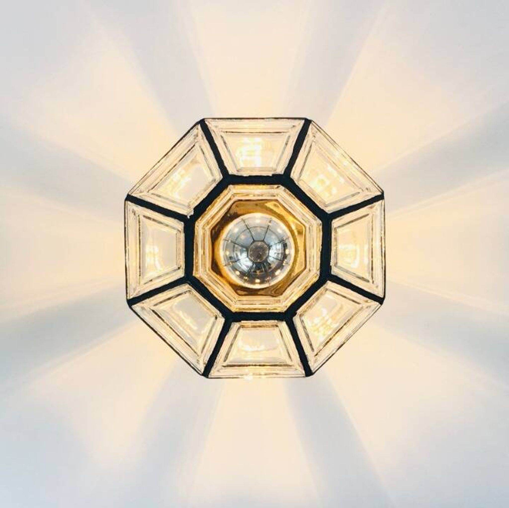 Mid-Century Glass Ceiling Light from Limburg, Germany, 1960s