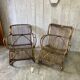 Paire de fauteuils en rotin vintage