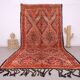 Grand tapis marocain fait main vintage 204 x 427 cm - Tapis en laine berbère rare
