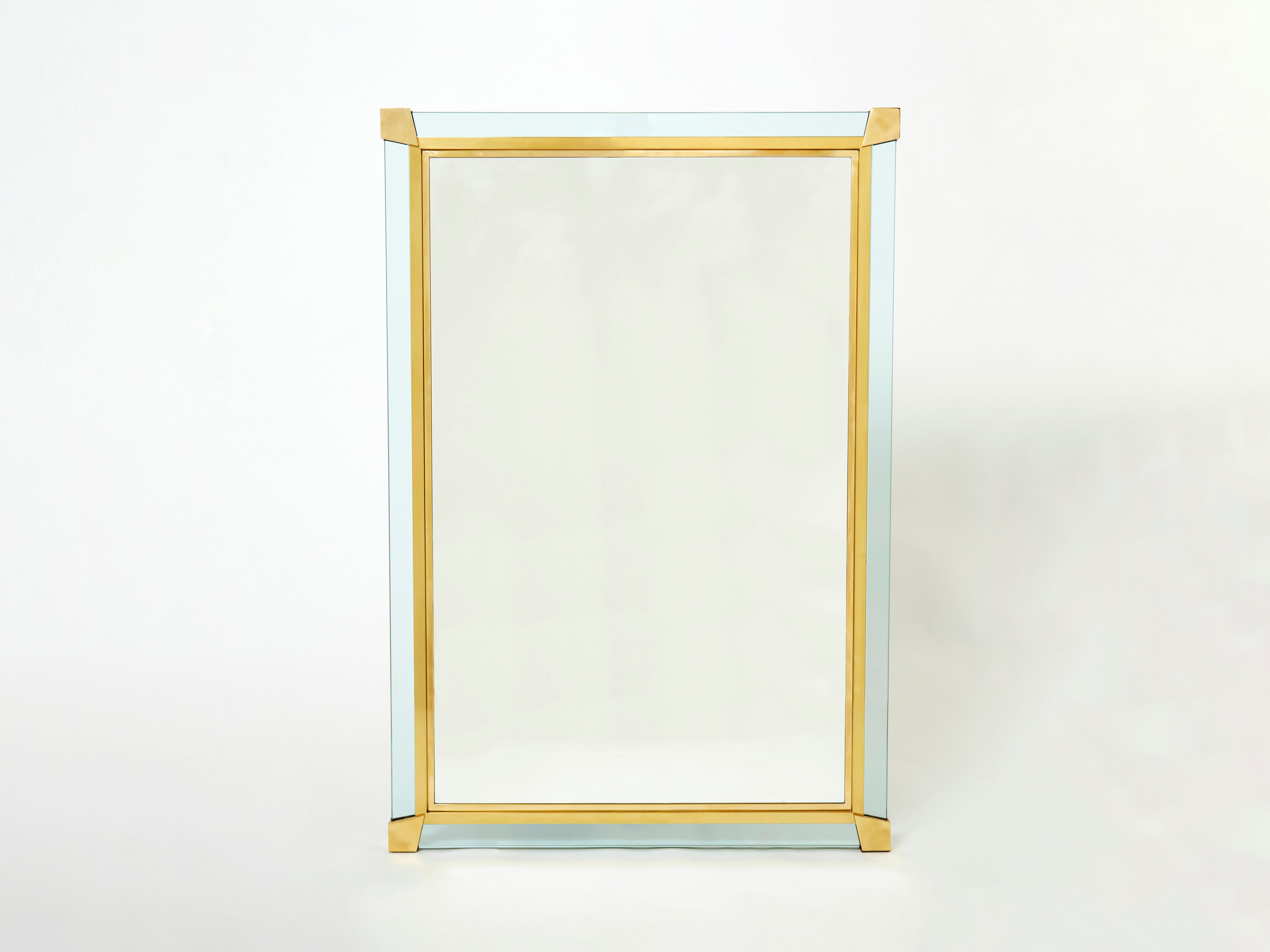 Italian mirror brass glass of Murano 1970s 87x127cm