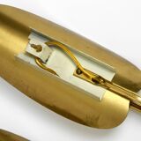 Two magical original Mid Century Modern bag brass wall lamps