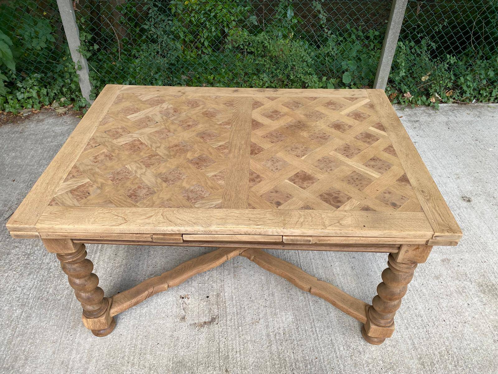 18th century monastery dining table renovated in solid oak 250cm