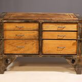 Industrial iron chest of drawers from the 1950s, Czechoslovakia
