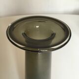 Scandinavian mid century vase in khaki grey glass
