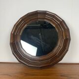 Small octagonal wooden mirror in neo-Renaissance / neo-Gothic style