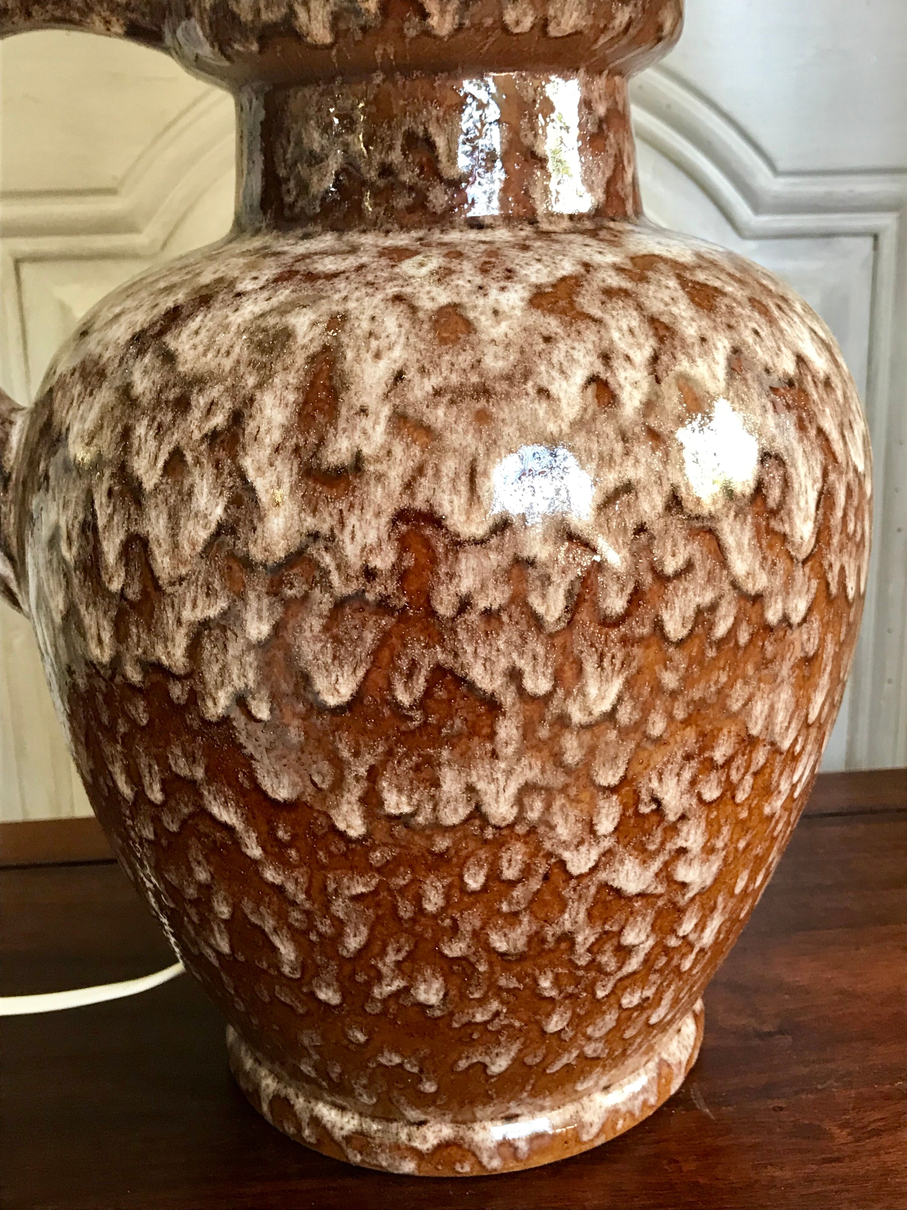 Vintage enamelled ceramic lamp