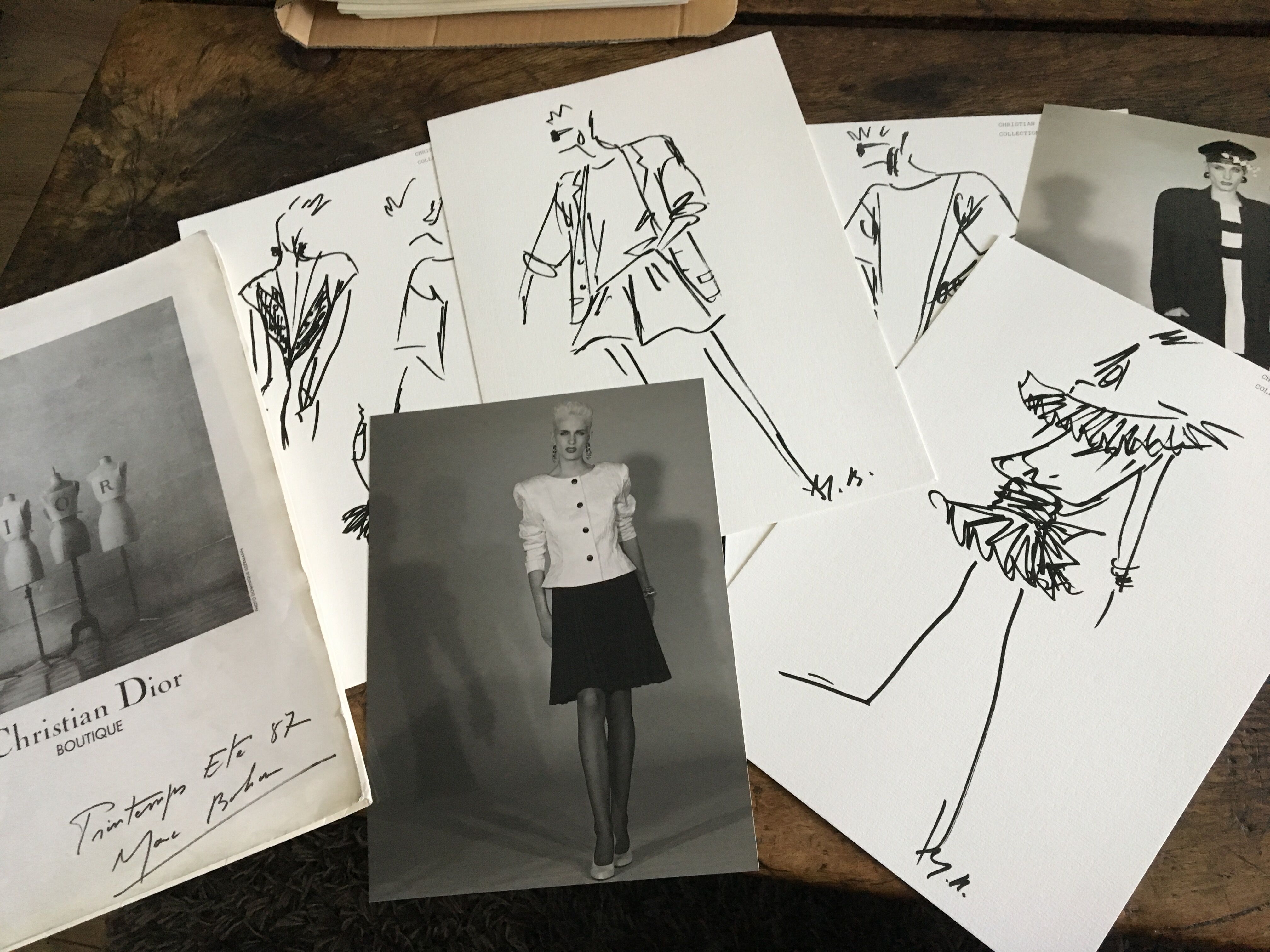 Christian Dior fashion illustration, spring summer collection 1987