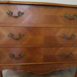 Commode 3 tiroirs style Louis XV en bois massif
