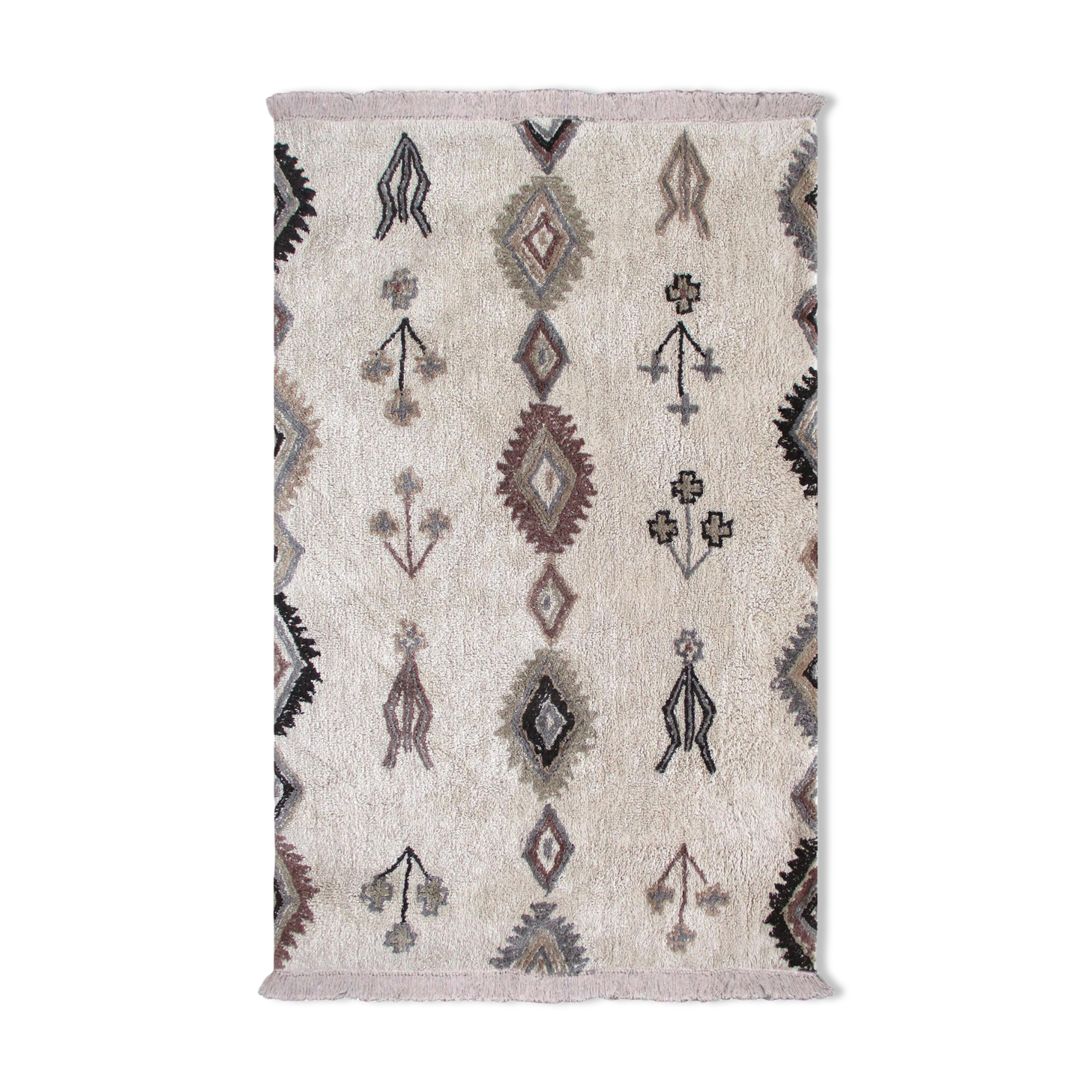 Berber carpet 160x230 cm white colorful patterns