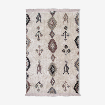 Berber carpet 160x230 cm white colorful patterns