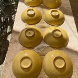 Vintage glazed ceramic deep plates