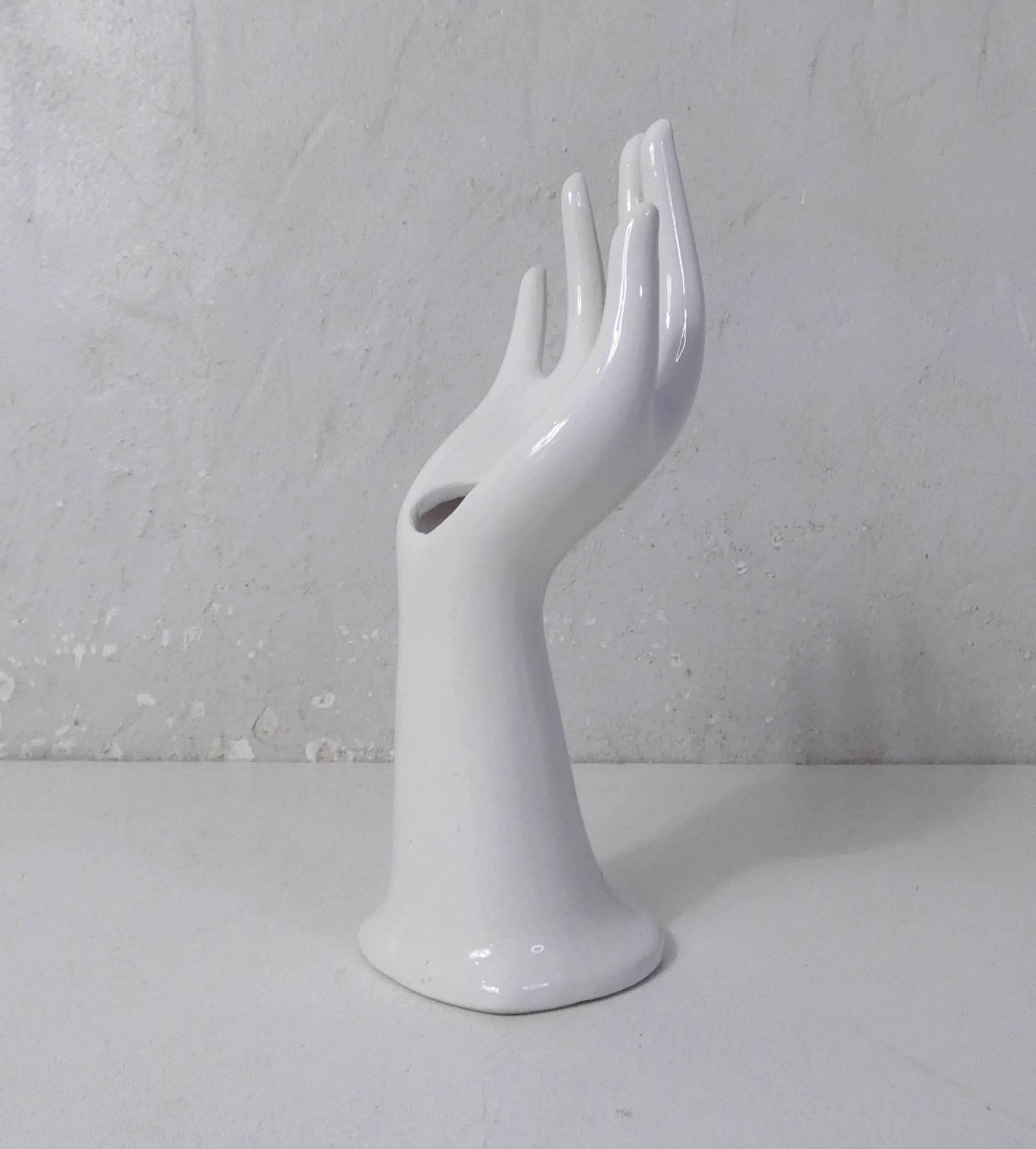 white hand ring sizer soliflore vintage jewelry holder
