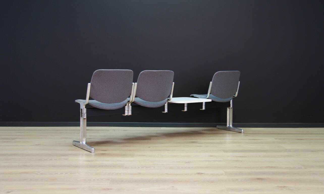 Grey aluminium bench, Danish design, 1960s, production: Denmark