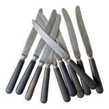 10 Vintage knives in wood and steel LA ROSE, silver medal, France