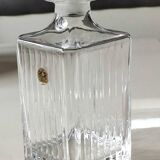 RCR/Royal Crystal Rock Square Whisky/Liqueur Decanter, Italy. Crystal. Diamond-striped/pointed patterns. Capacity 75 cl