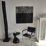 Sofa end in solid wood monoxyl organic shape black color