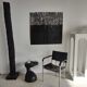 Sofa end in solid wood monoxyl organic shape black color