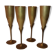 Lot of 4 brass champagne flutes