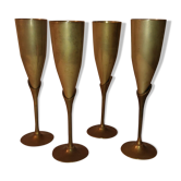 Lot de 4 flûtes à champagne laiton