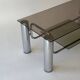 Chrome-plated metal and smoked glass coffee table, 1970