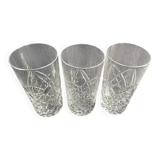 3 grandes verres en cristal dimension : hauteur -135 mm diamètre -0,75 mm