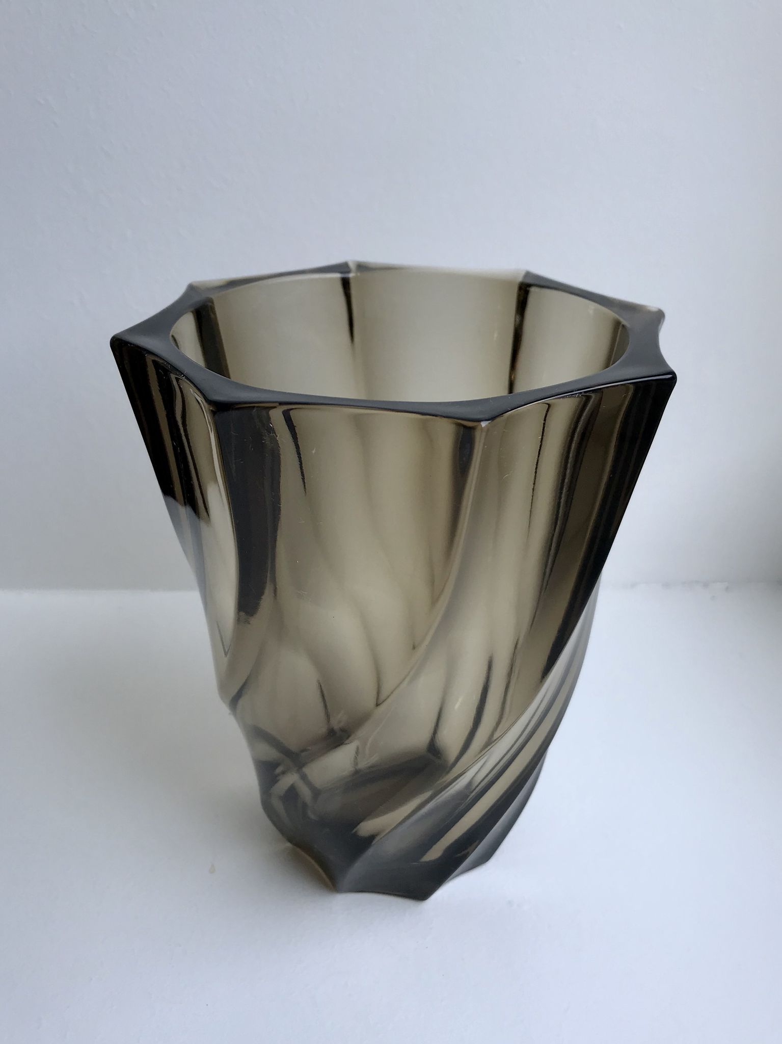 Smoked glass vase 70s