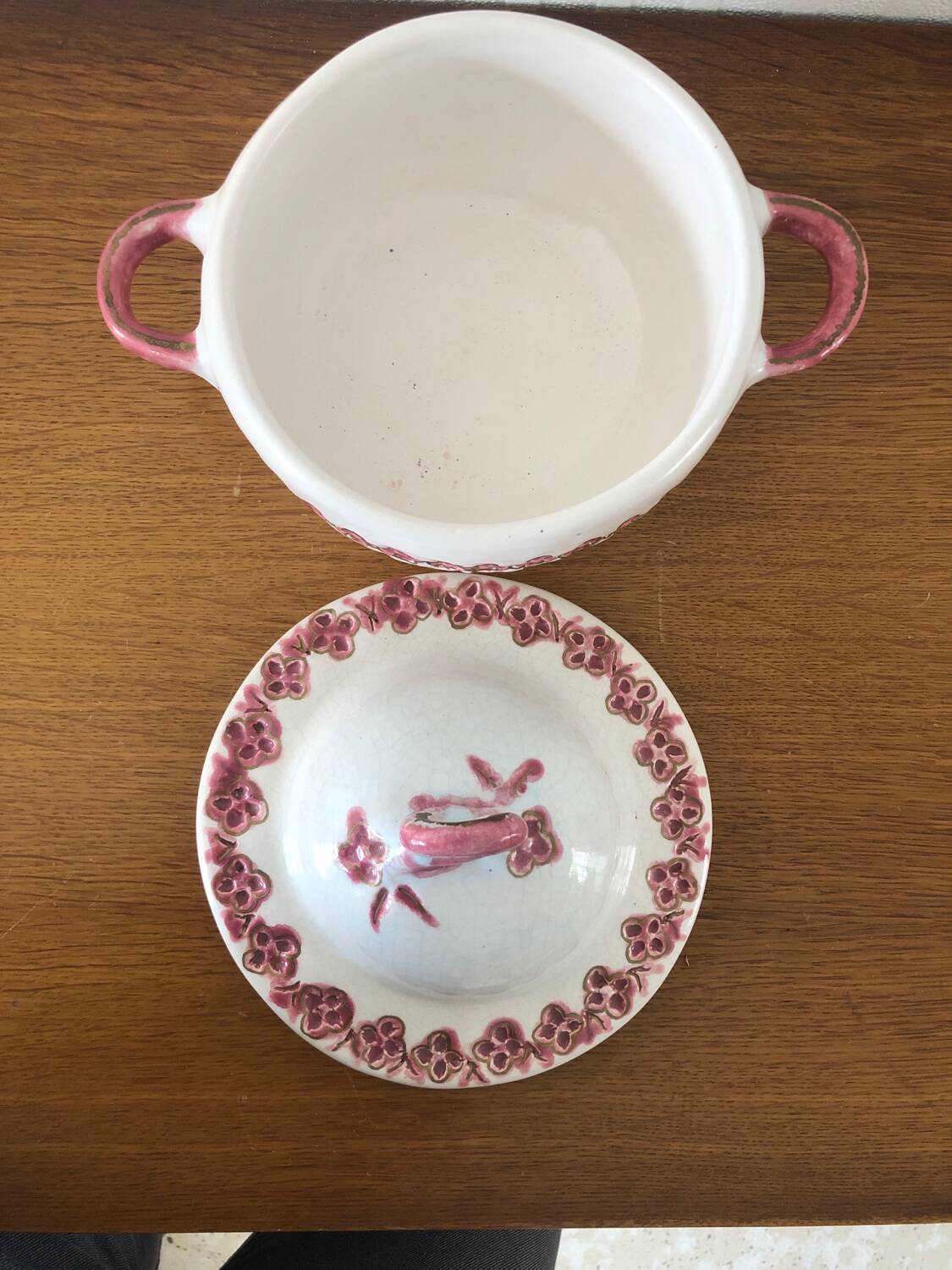 Vintage cracked iron earthenware candy box