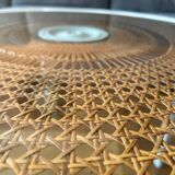 Table basse ronde avec cannage