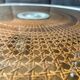 Round coffee table with cane