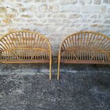 Wicker basket headboard and footboard