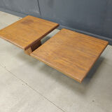 Pair of vintage wooden coffee or side tables, 1960s