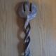 Twisted wooden spoon carved hands vintage folk art