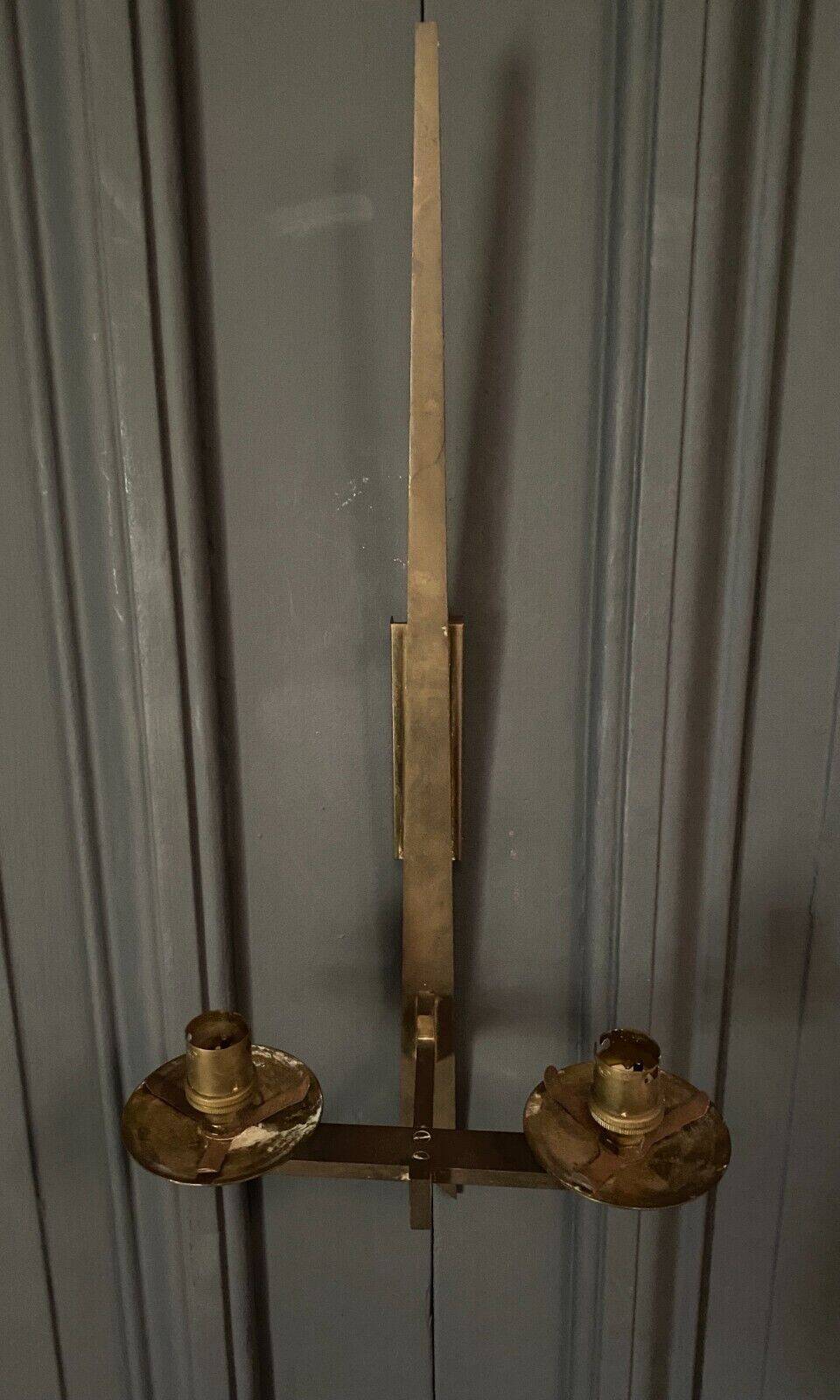 Modernist bronze wall lamp 1960 two lights