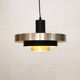 Vintage Danish Pendant Lamp – Champagne Aluminium & Black – Scandinavian