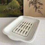 19th century Lunéville opaque ironstone earthenware asparagus dish