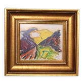 Swedish Oil on Panel “Abstract Landscape” by Bror Hvistendahl Vintage