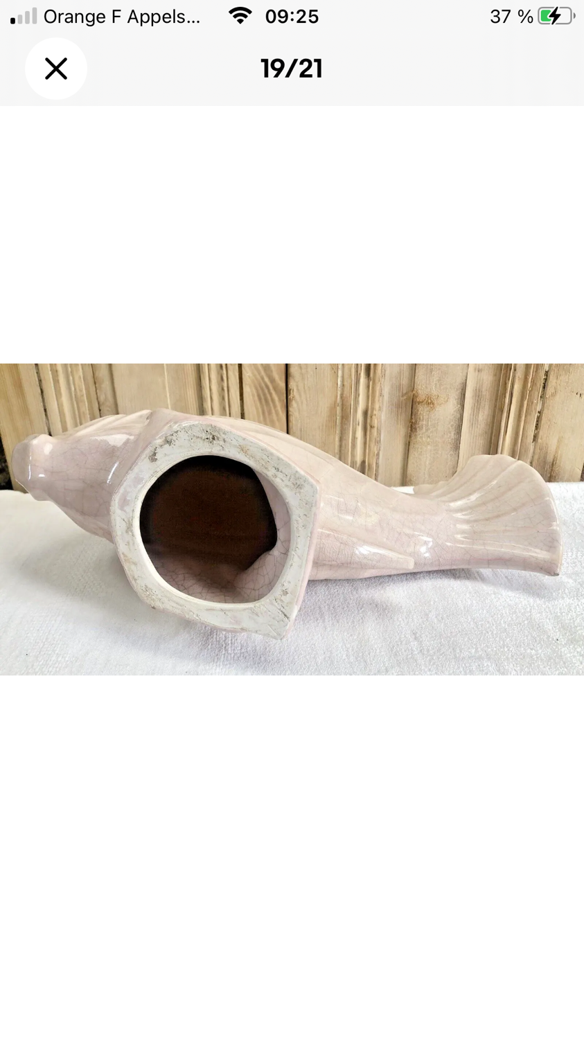 Cracked ceramic fish Art Deco Le Jan