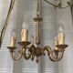 Lustre en bronze doré à 5 bras, époque XXeme