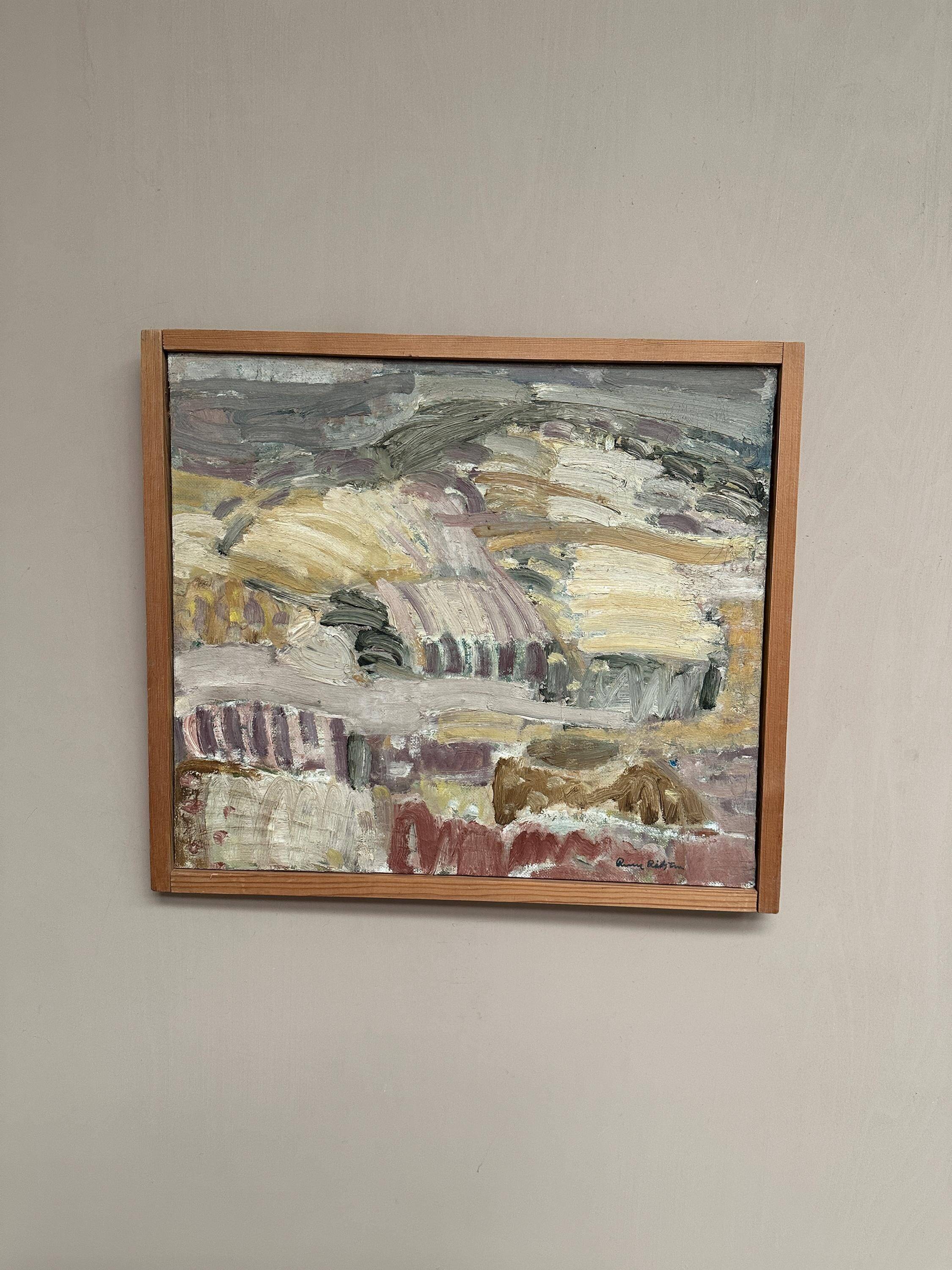 Swedish Oil on Canvas – “Catalan Landscape” by Rune Rådsten – Signed – Vintage & Framed