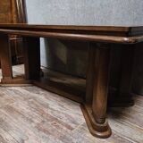 Large extendable dining table from the Art Deco period – checkerboard top –