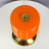 Mid-century orange glass table lamp