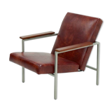 Adjustable armchair in Dutch design leather 1960