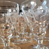 10 vintage cut glass water glasses