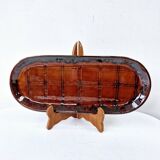 Plat Ovale Ancien Faïence K&G Luneville Décor Quadrillé 37 x 15.5 cm