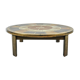 Table basse ronde danoise vintage en bois et carreaux de céramique par Tue Poulsen
